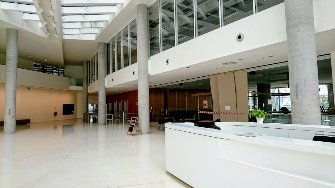 Bright modern reception desk in an office